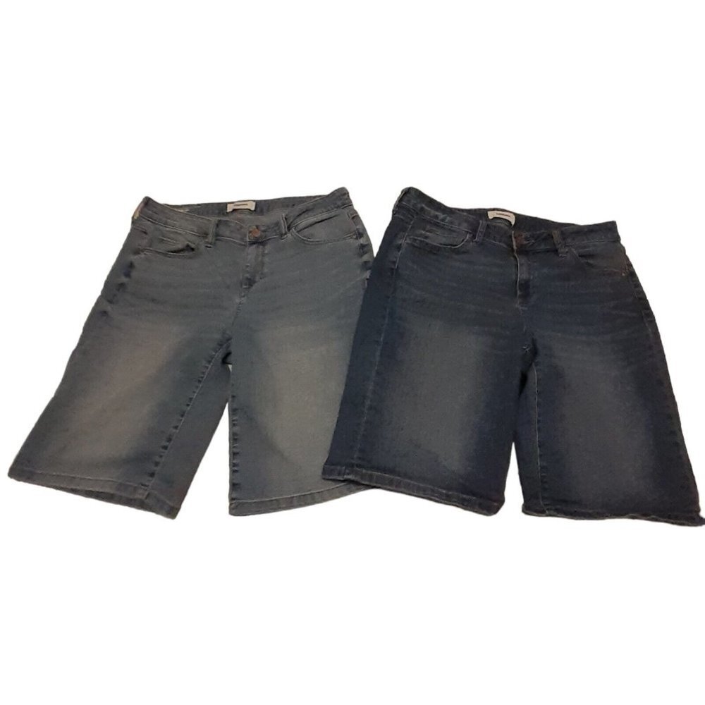 Sonoma Bermuda Shorts Blue Denim  2 Pairs Size 12 Leisure Walking Vacation